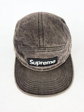Supreme Washed Black Denim Cap Hat One Size USA